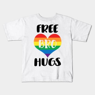 Free Bro Hugs - Black Text Kids T-Shirt